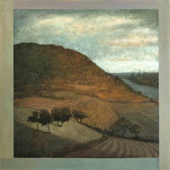 Vintage Opening No. 54 (Modern Hudson River Valley Oil Landscape Painting on Canvas)