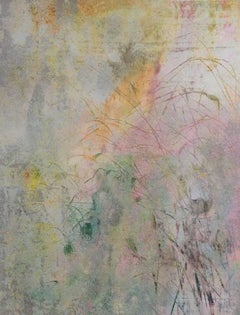 Vintage Serene Reflection (Abstract Pastel Palette Painting on Paper)