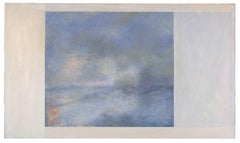 Opening No. 42 (Romanticist Style Abstract Oil Landscape Painting in Pale Blue)