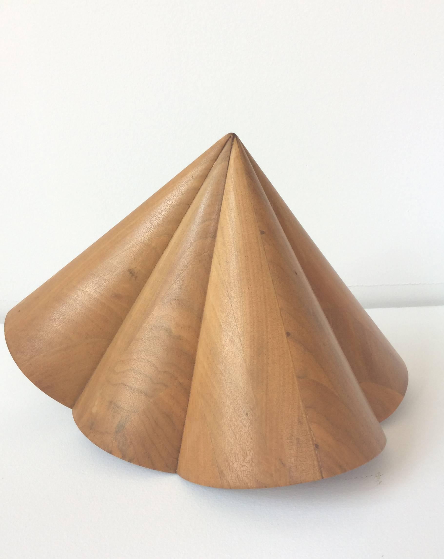 Leon Smith Abstract Sculpture - Fanfare (Small Abstract Wood Sculpture in Mid Century Modern Style)