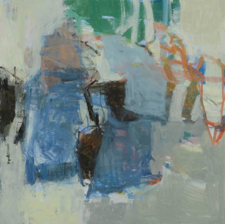 Jenny Nelson Bayside Modern Abstract Expressionist Oil Painting Jenny Nelson Abstract Painting Bayside Modern Expressionist Oil In Blue Green