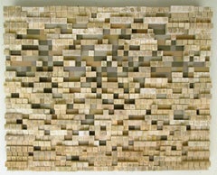 Migration (Beige & Light Brown Earth Toned Abstract 3-D Wood Wall Sculpture)