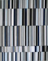 Syncopation, Variation I (Graphic Blue White and Gray 3D Wall Sculpture)