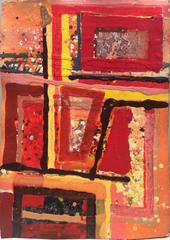 Untitled 302 (Vertical Mid-Century Modern Abstract Painting in Red & Orange) 8