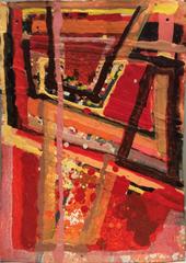 Untitled 303 (Vertical Mid-Century Modern Abstract Painting in Red & Orange) 9