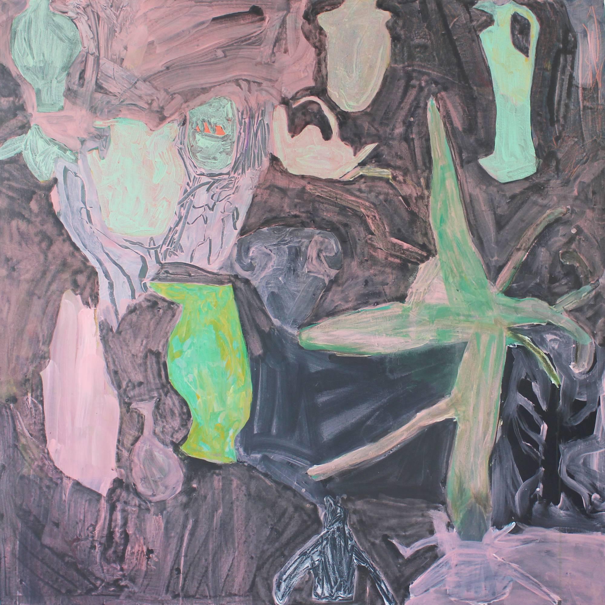 Anne Francey Abstract Painting – Metamorphosis II (Zeitgenössisches abstraktes Blumenmotiv, Acryl auf Leinwand)
