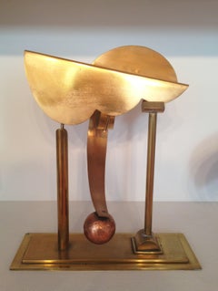 Swinger (Mid Century Modern Inspired  Brass & Copper Pendulum Sculpture)