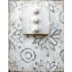 Bumps (Abstract Wall Sculpture with Gray Mosaic Pattern & White Encaustic) 8