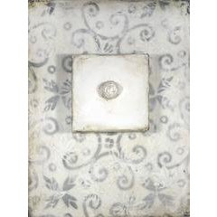 Button (Abstract Wall Sculpture with Gray Mosaic Pattern & White Encaustic) 7