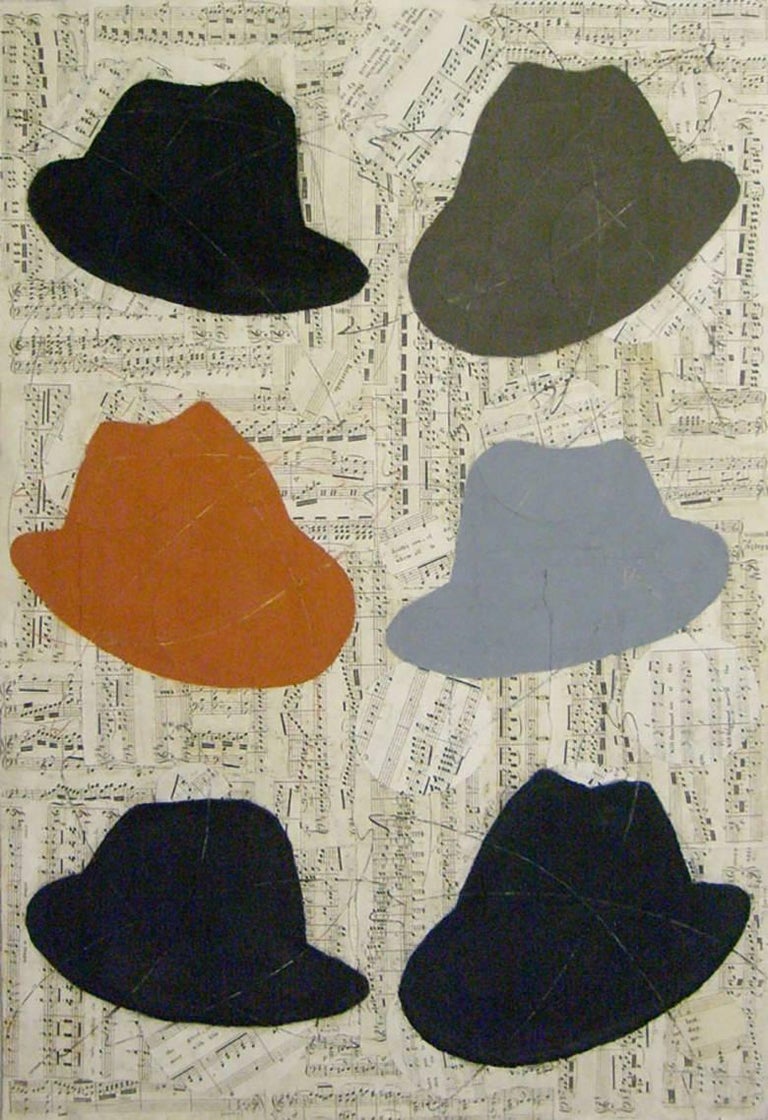 Louise Laplante Man Music Modern Drawing Of Orange Black Blue