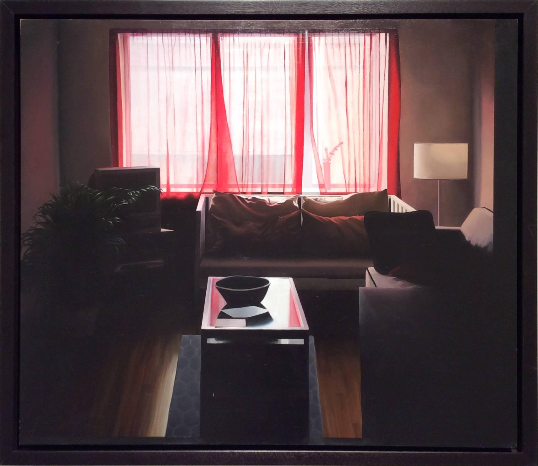 Eileen Murphy Interior Painting - Living Room (Contemporary Photo Realist Oil Painting of Living Room Interior)