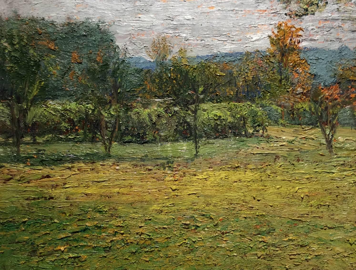 Harry Orlyk Landscape Painting - #5418 Washington County Vineyard (Impressionistic Green Country Landscape)