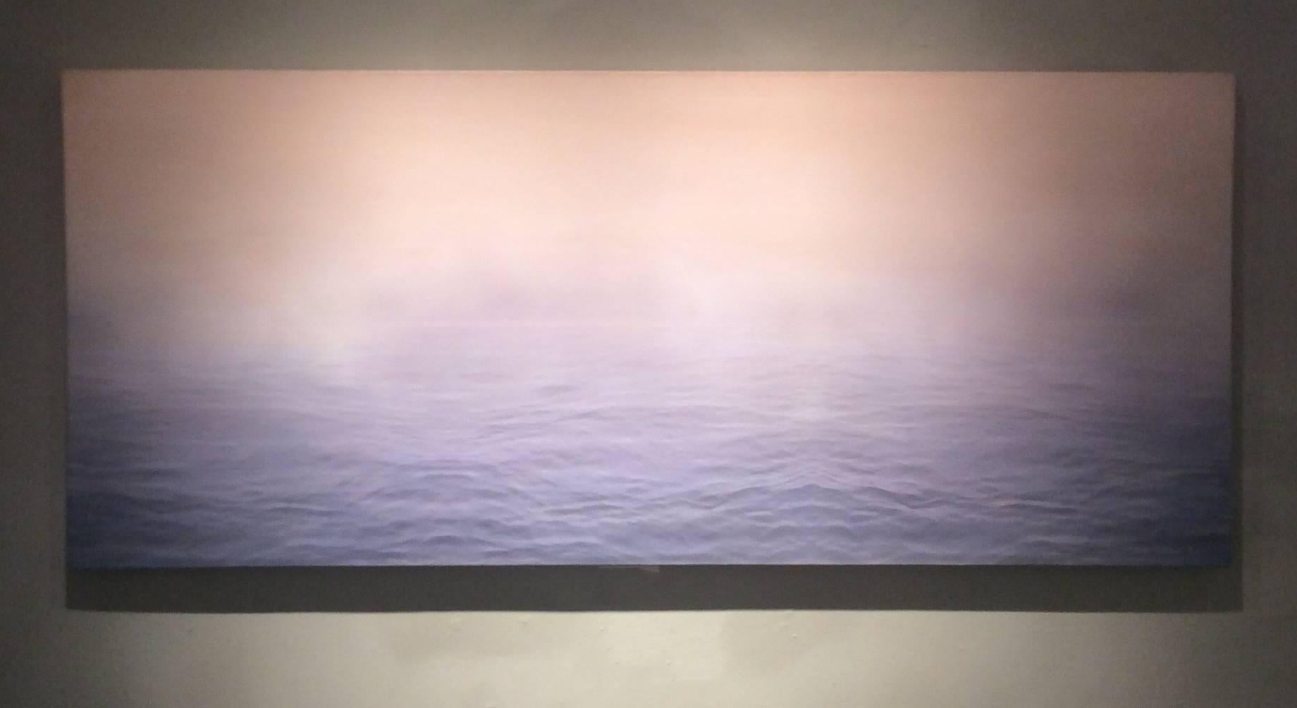 Horizon Fields I: Modern Horizontal Blue Ocean & Sunlit Sky Photograph on Canvas - Gray Color Photograph by Lependorf and Shire