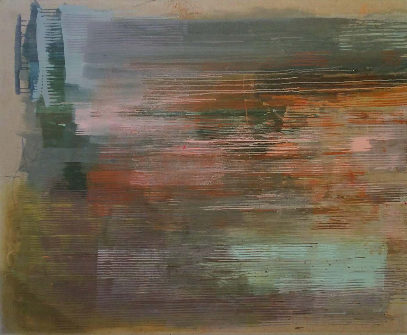 Fintz Sayan Terrace (Contemporary Abstract Painting on Raw