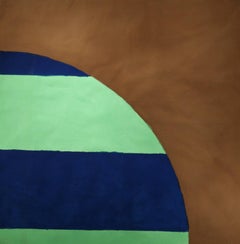 Untitled 027 (Mid-Century Modern Minimalist Color Field in Blue, Aqua, Brown)