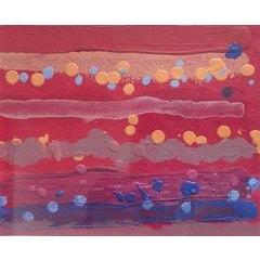 Untitled 250 (1970s Polka Dot Acrylic Painting on Paper in Red, Yellow, Blue) 3