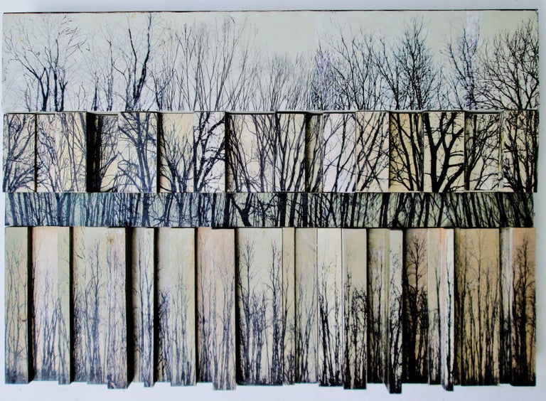 Stephen Walling Landscape Photograph - Quatrieze (Contemporary Landscape Photo Collage 3D Wooden Wall Sculpture)