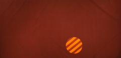 Untitled 074 (Mid-Century Modern Grand Scale Color Field Canvas with Orb)