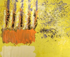 Untitled 033 (1970s Abstract Expressionist Canvas in Canary Yellow & Orange)