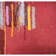 Untitled 055 (1970s Large Lyrical Abstraction in Red with Splattered Stripes) 7