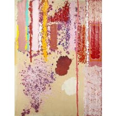 Untitled 067: 1970s Mid-Century Expressionist Painting in Pastels & Red 10