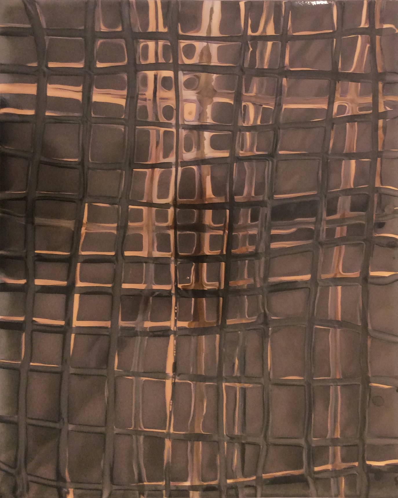 Birgit Blyth Abstract Photograph - Grid No. 202 (Modern, Abstract Gestural Photo in Light Coral, Brown, & Mocha)