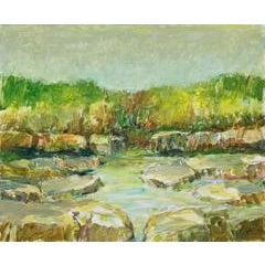 After the Rain (Modern, Impressionistic Earth Toned Creek Landscape Painting) 10