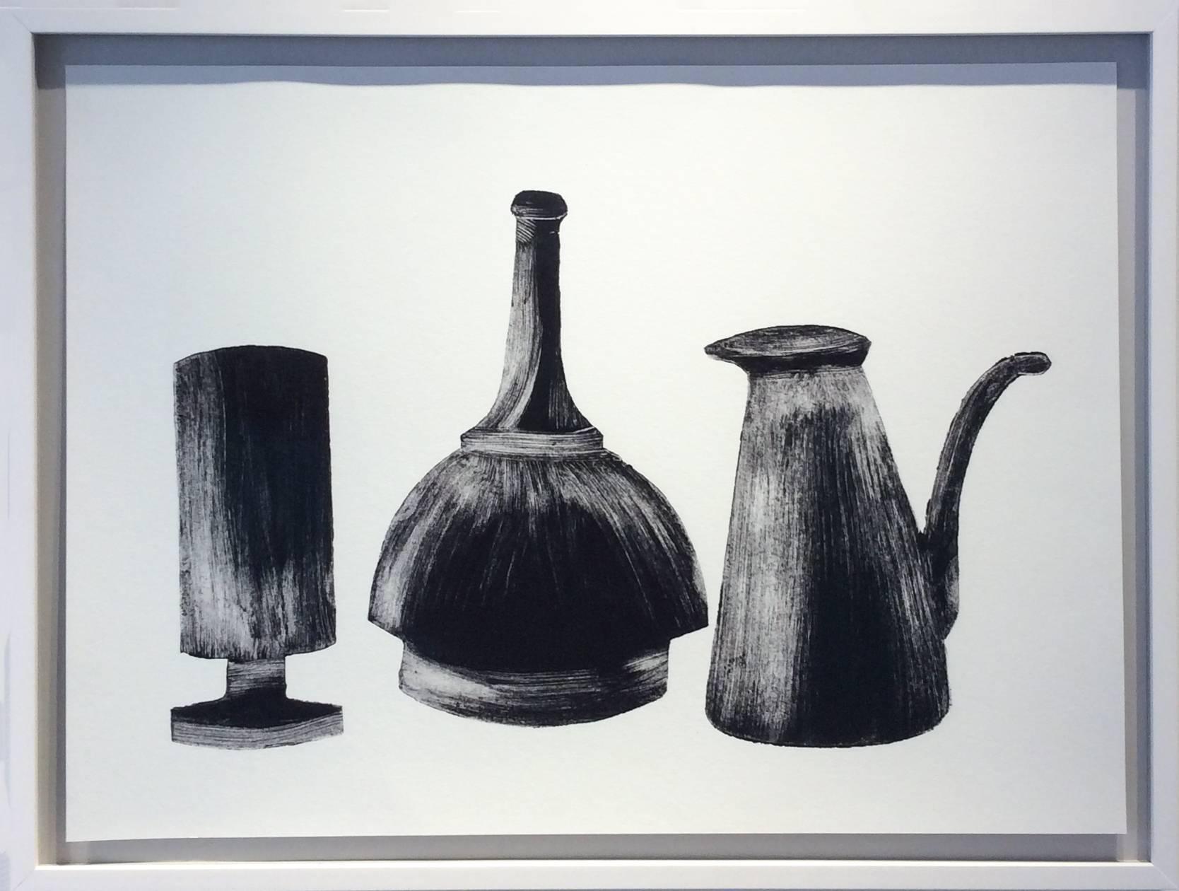 Claire Lofrese Figurative Art - Morandi Series II - Group I (Modern, Black and White Still Life Print, Framed)