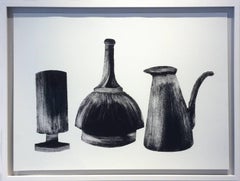 Morandi Series II - Group I (Modern, Black and White Still Life Print, Framed)