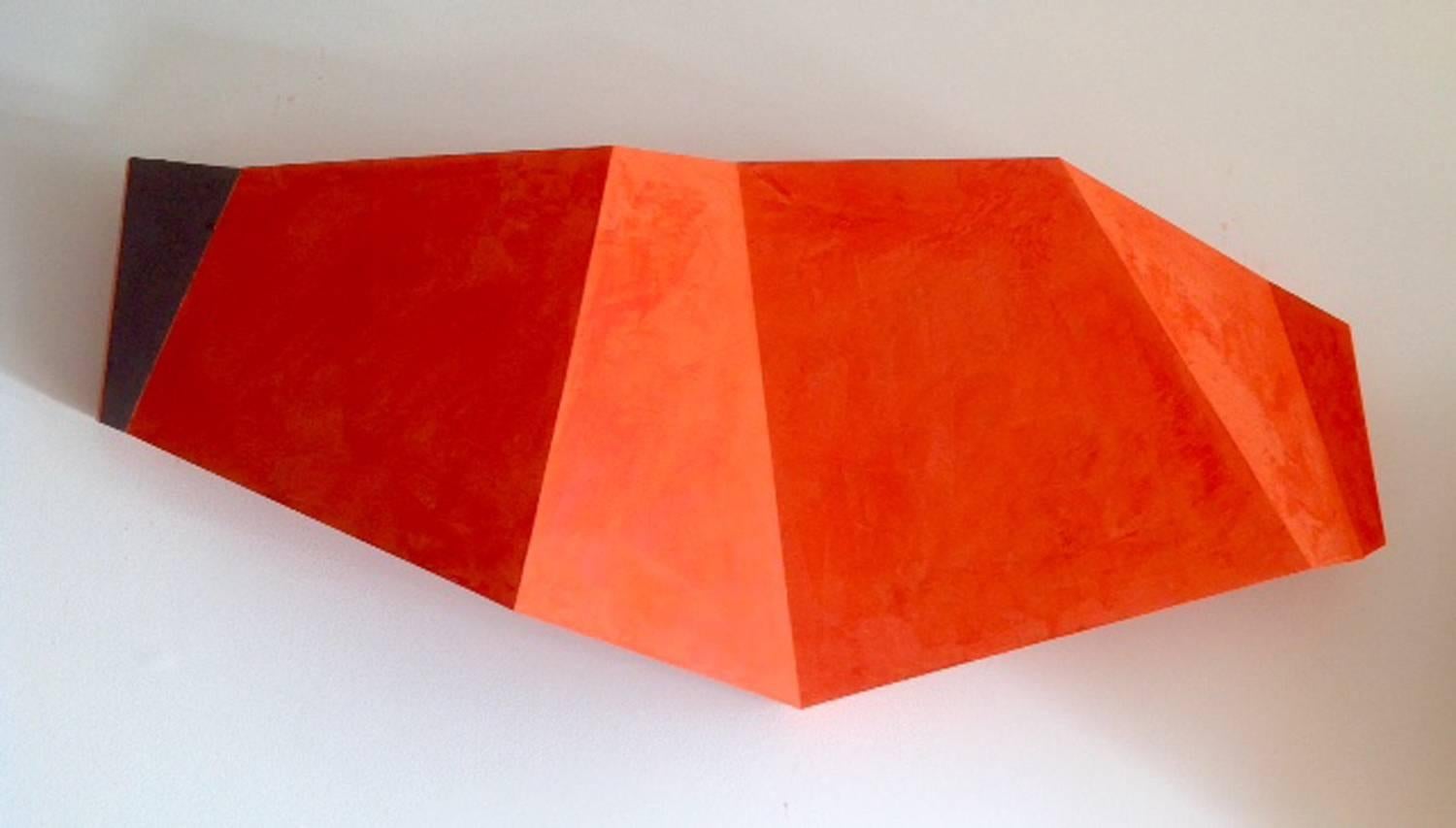 Sunsets (Minimalist Abstract Orange Wall Sculpture)