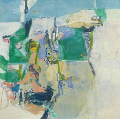 Sunshine At Noon (Contemporary Abstract Oil Painting in Blue and Teals)
