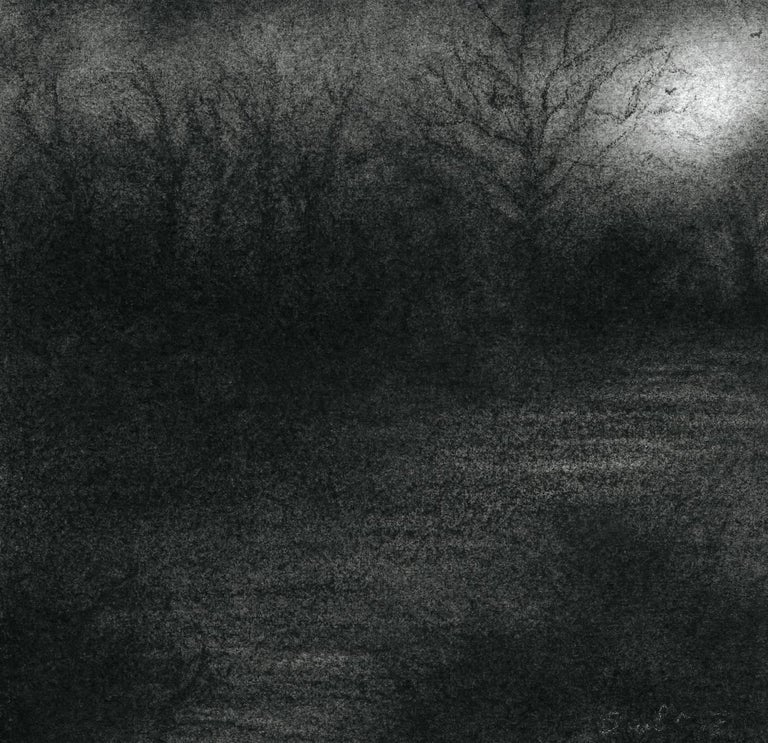 Sue Bryan Nocturne Vi Modern Realistic Charcoal Drawing Of Moonlit Forest Landscape For Sale At 1stdibs Forest print, forest art, black and white forest, minimalist landscape, trees, forest fog, top selling, nature photography, nature prints. nocturne vi modern realistic charcoal drawing of moonlit forest landscape