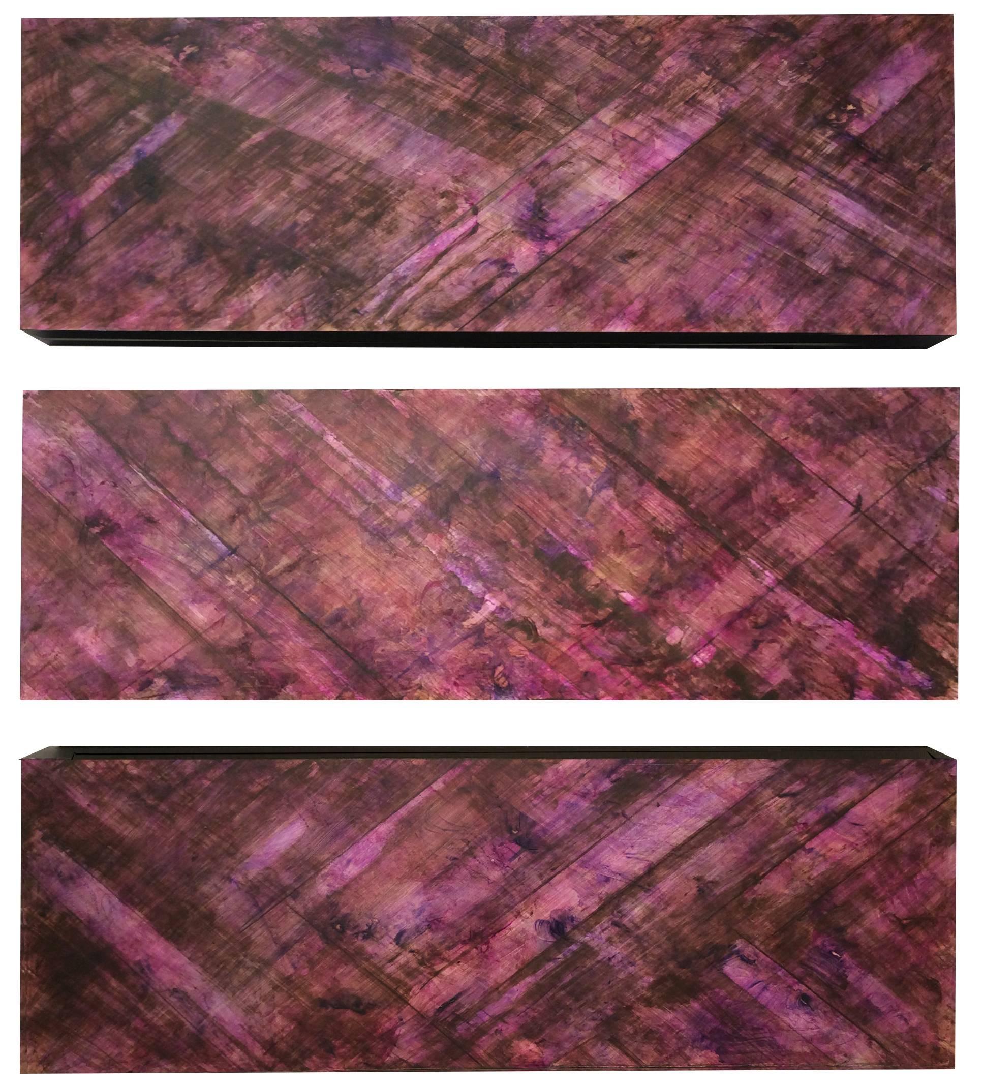 Ginny Fox Abstract Painting – Minimalistisches Farbfeldgemälde in Mulberry (C16-3)