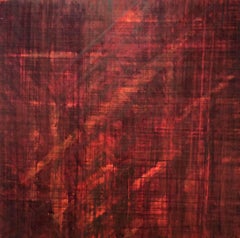 Pittura minimalista con campo di colore cremisi (C16-16)
