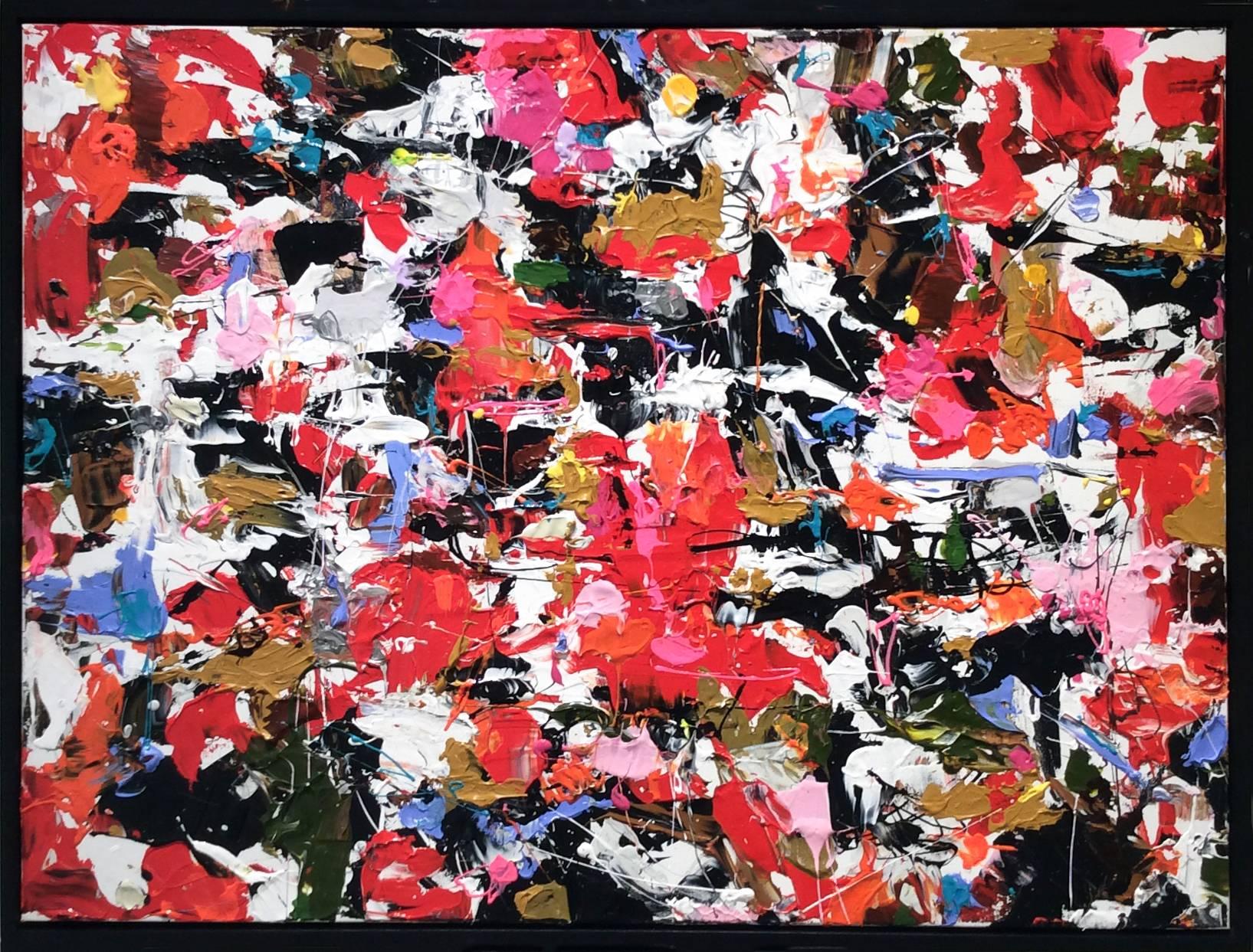 Adam Cohen Abstract Painting - Proposal: Contemporary Abstract Expressionist Painting in Red & Black