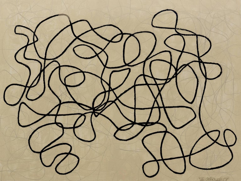 Ralph Stout Black And White Abstract Graphite Drawing Untitled