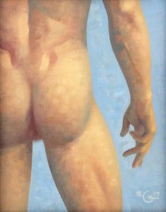 Anatomy Study 31 (Modern Figurative Painting, Buttocks of Male Nude in Frame)
