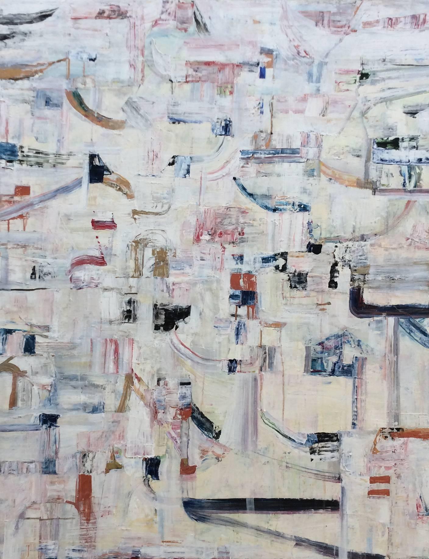 Abstract Painting Ragellah Rourke - Hidden Pathways II (peinture abstraite à l'acrylique sur toile)