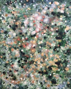 Infinity II (peinture expressionniste moderne et abstraite en vert forêt)