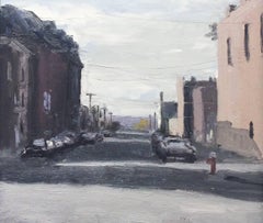4th & Jefferson (En Plein Air Cityscape Painting of Upstate New York, Framed) 
