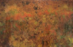 Creative Eagerness (Abstract Painting on Metal with Warm, rust colored palette)