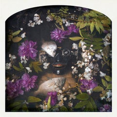 Samurai Mask, Peony, Porgy (Color Figurative and Floral Archival Pigment Print)