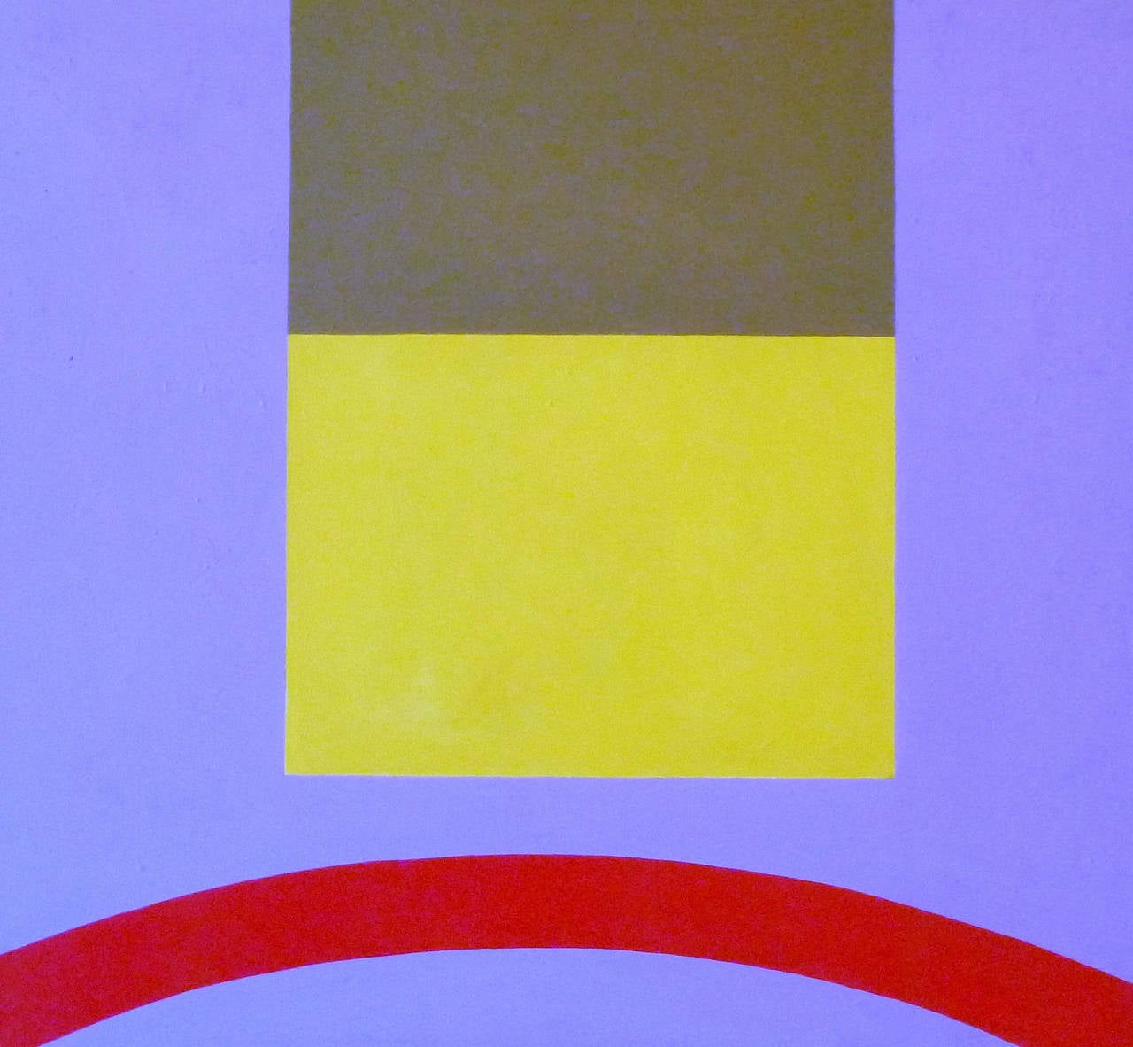 Stephen Brophy Abstract Painting - Yellow Rectangle (Modern Abstract Acrylic Painting in Periwinkle & Yellow)