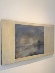 Opening No. 42 (Romanticist Style Abstract Oil Landscape Painting in Pale Blue)