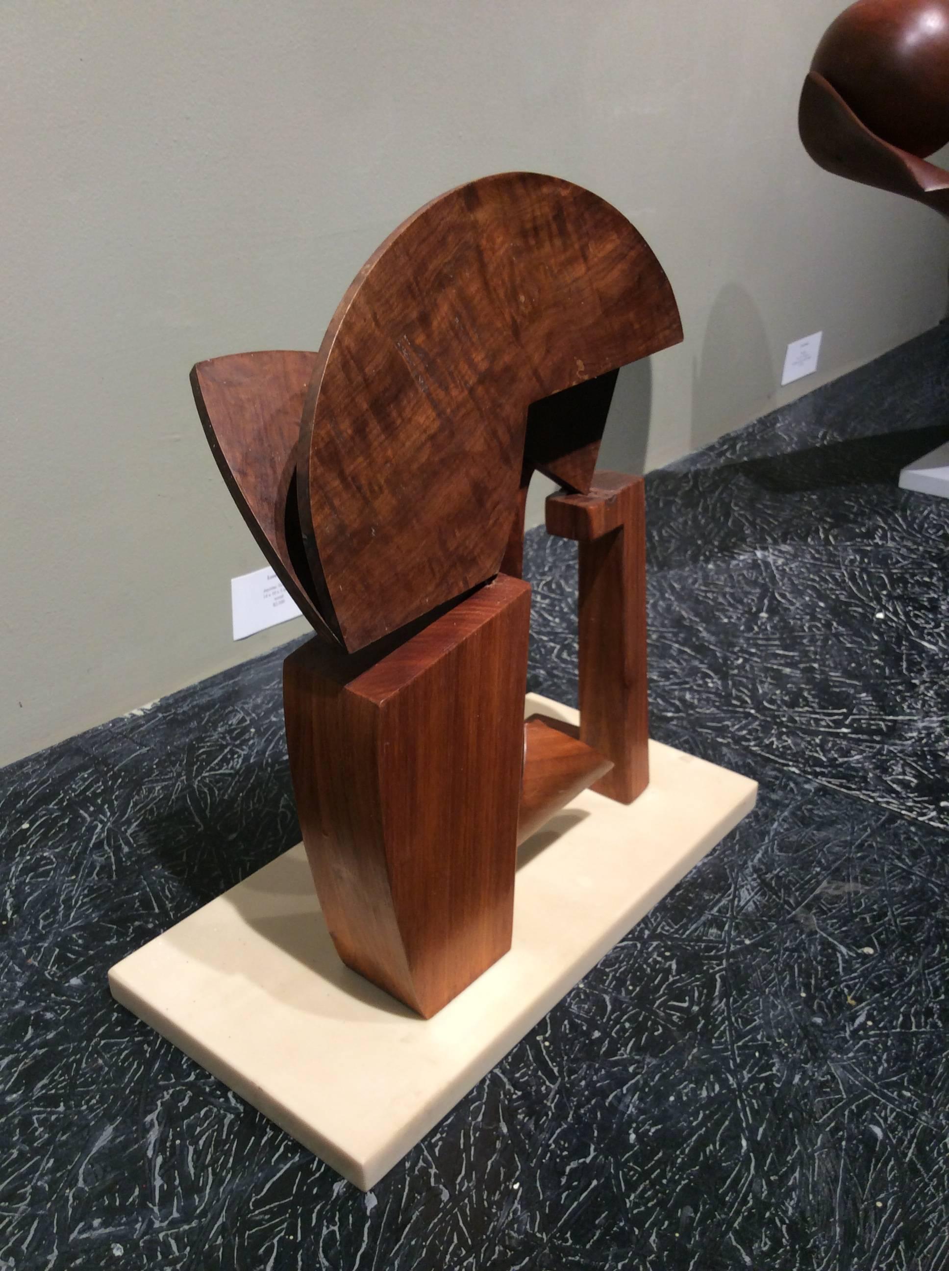 mid century modern wood sculpture