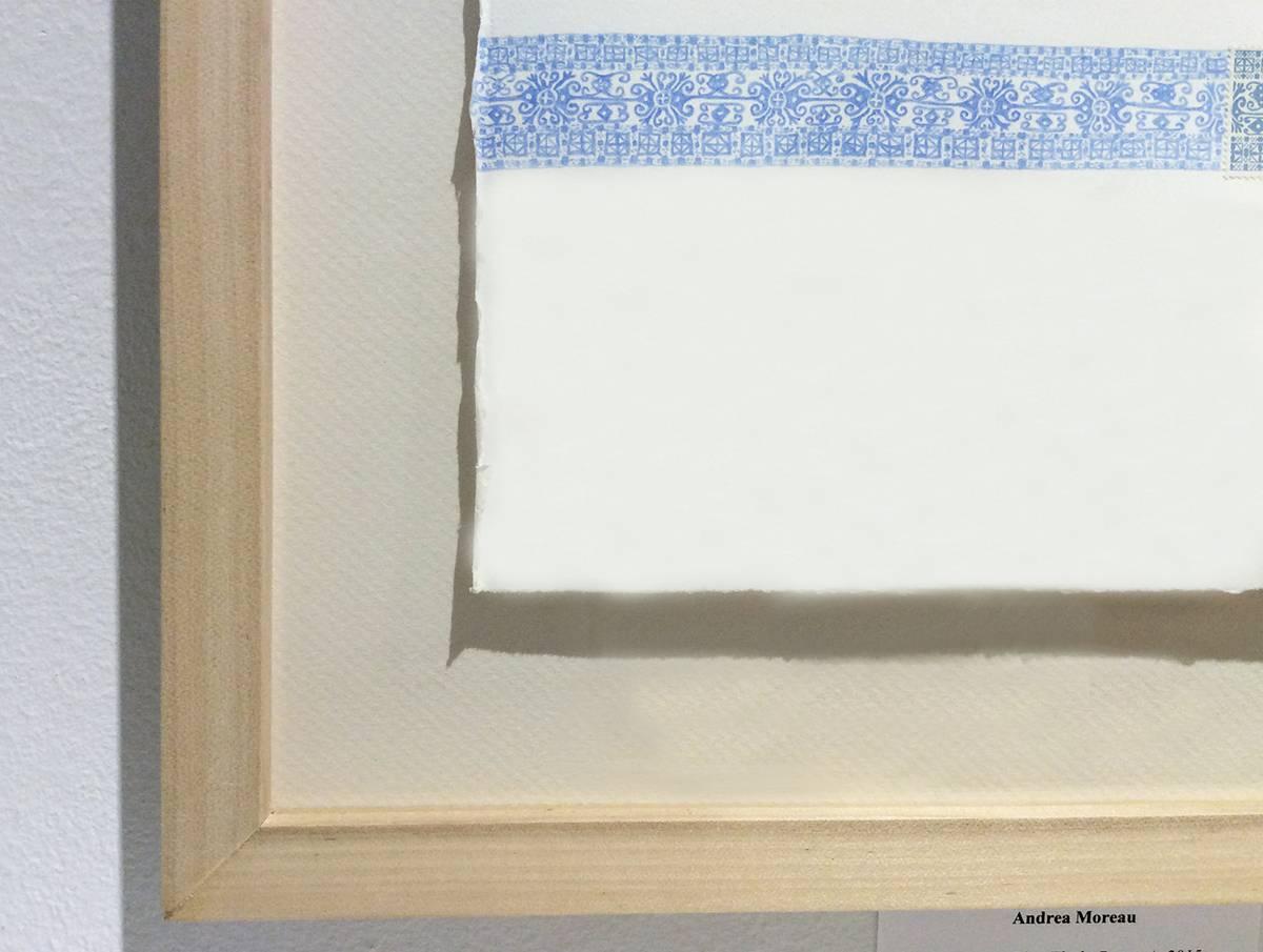 Samoa, Blue Flight Pattern: (Sky Blue Colored Pencil Drawing & Bird Stamp) - Contemporary Art by Andrea Moreau