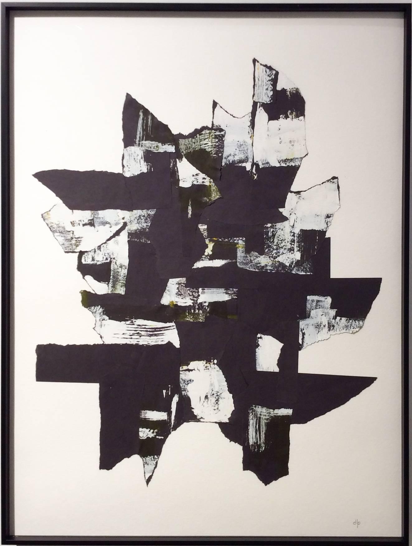 Abstraction II (Black and white paper collage with acrylic) - Mixed Media Art by Unknown