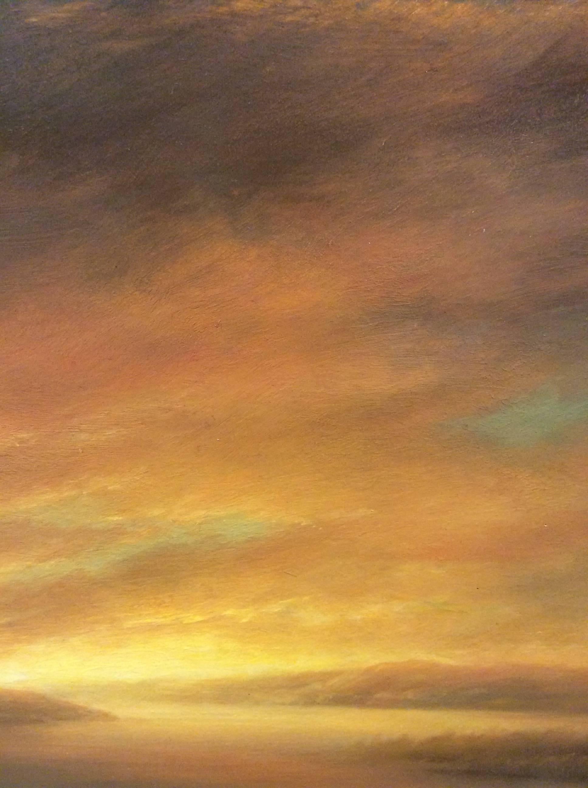 River (Landscape Oil Painting of a Colorful Sunset in Hudson River School Style) 1