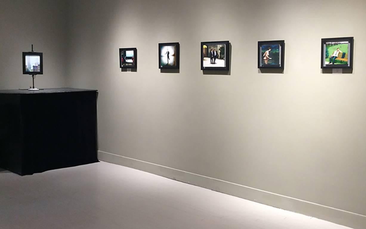 In & Out of Focus (Figurative Painting of Single Male in Business Suit) 2
