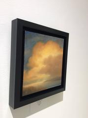 Descending (Small Landscape Oil Painting of Clouds in the Hudson River Valley